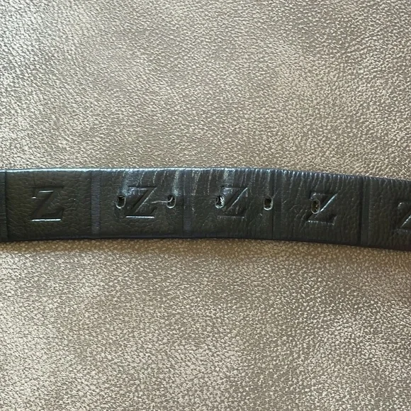 Vintage Ermenegildo Zegna men’s leather belt logo printed